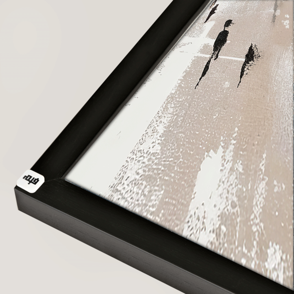 لوحة جدارية كانفس أشخاص تدرجات الذهبي مع البيج والأسود