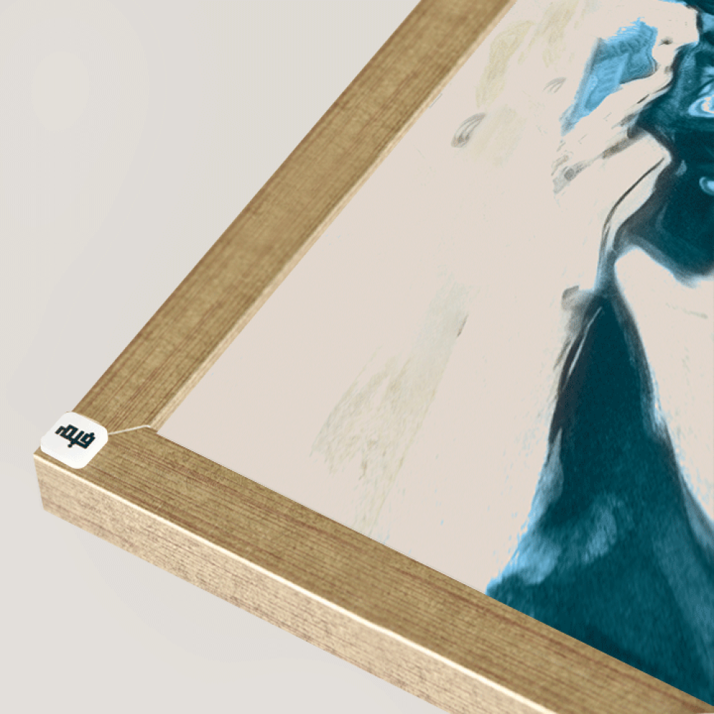 لوحة جدارية كانفس طابع مائي دخاني تدرجات أزرق وبيج