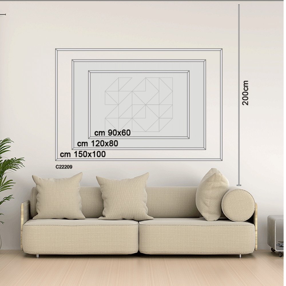 لوحة فنية جدارية كانفس ، دمج ألوان - تدرجات البيج والبني مع الرمادي والأبيض