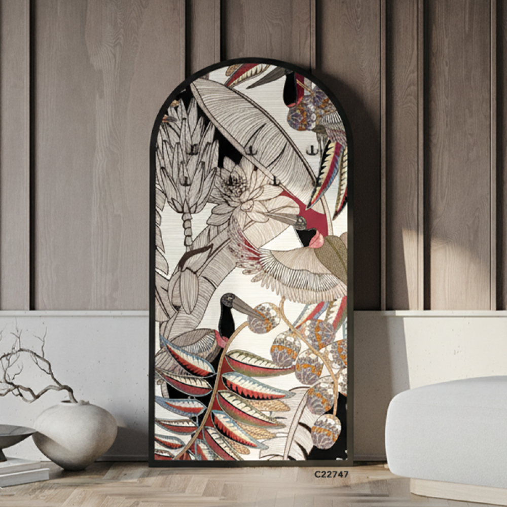 لوحة جدارية كانفس مقوسة مزودة بعلاقات معدنية