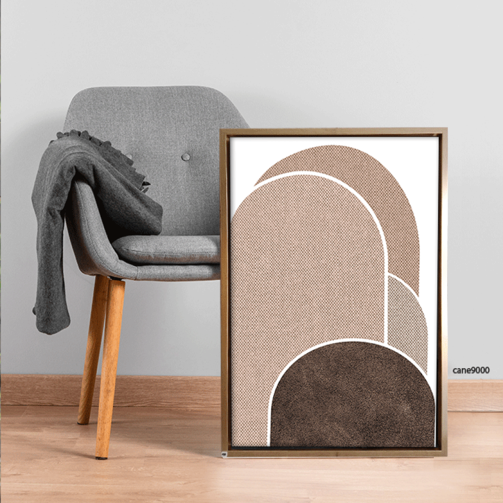 لوحة  جدارية كانفس أشكال تدرجات بني وبيج وأبيض