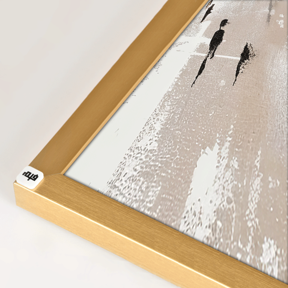 لوحة جدارية كانفس أشخاص تدرجات الذهبي مع البيج والأسود