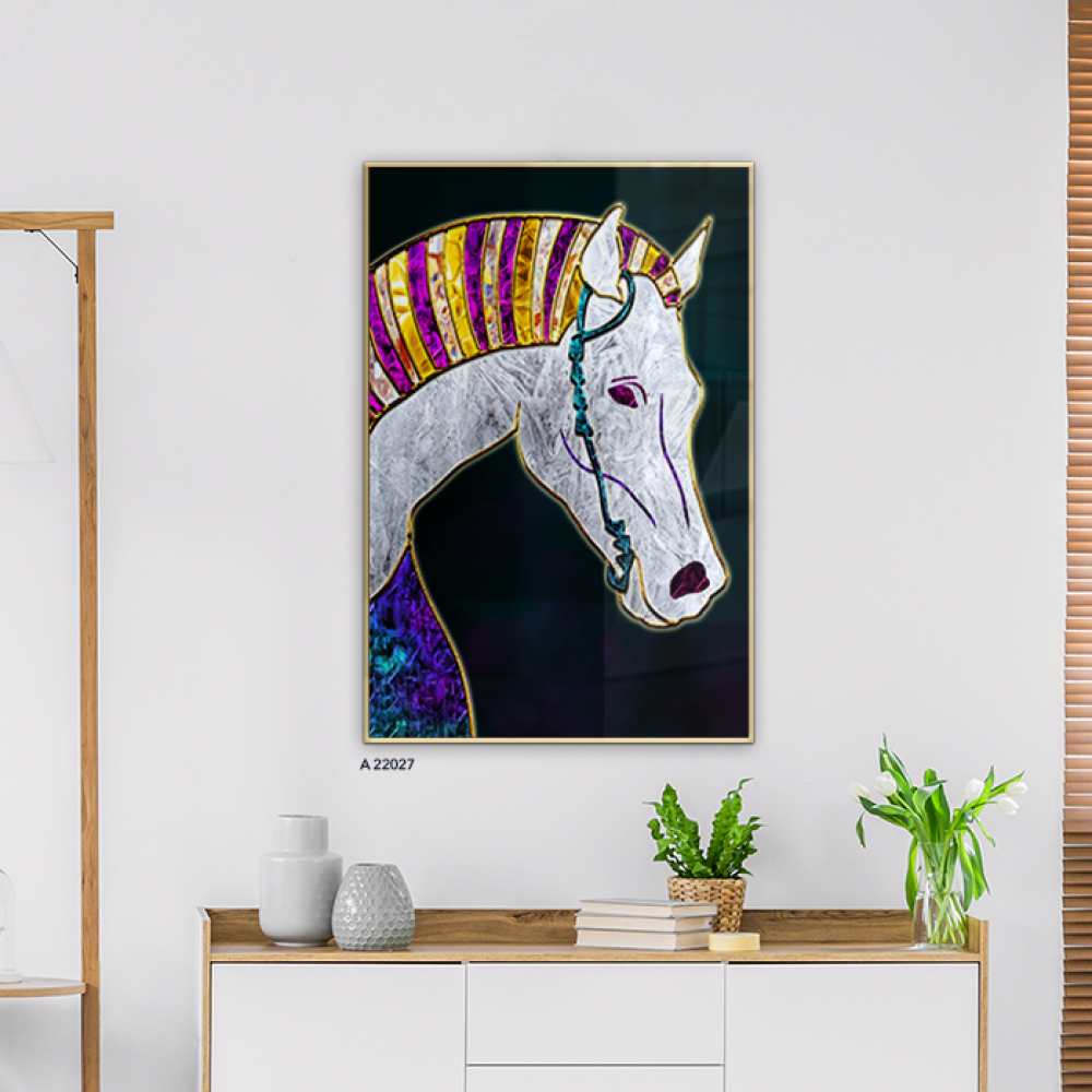 لوحة جدارية أكريليك تصور خيل مميز