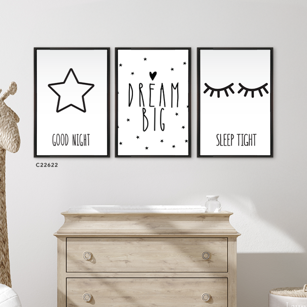 لوحة جدارية ثلاث اجزاء عبارات ونجوم