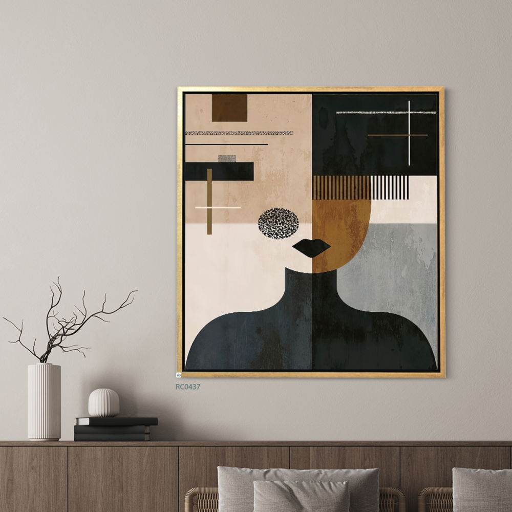 لوحة جدارية كانفس نصف وجه بشري بدون ملامح