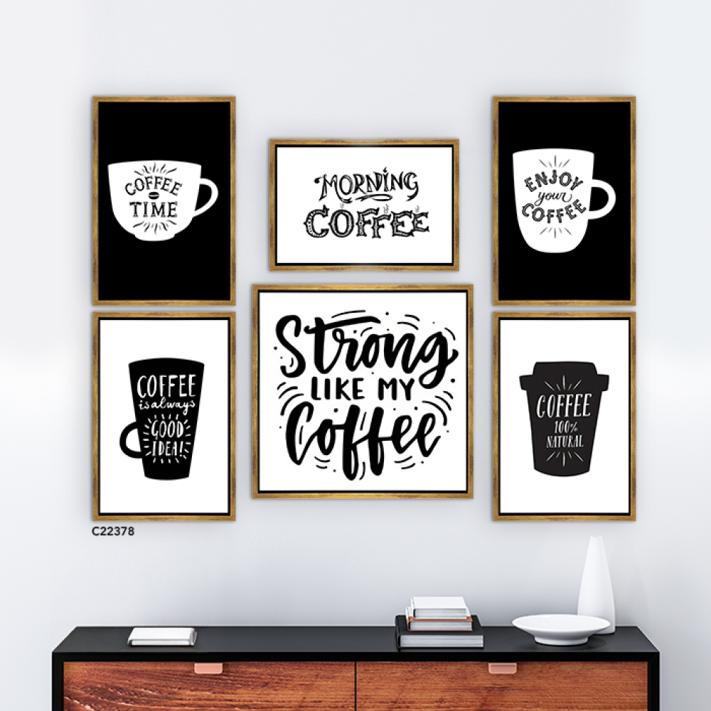 لوحة جدارية كانفس مقسمة ، كوب قهوة