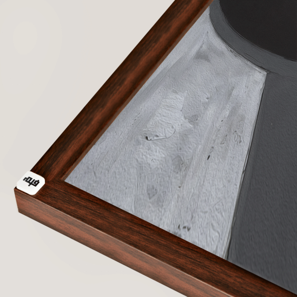 لوحة جدارية كانفس ، أشكال هندسية متداخلة - تدرجات الرمادي مع البيج والأبيض