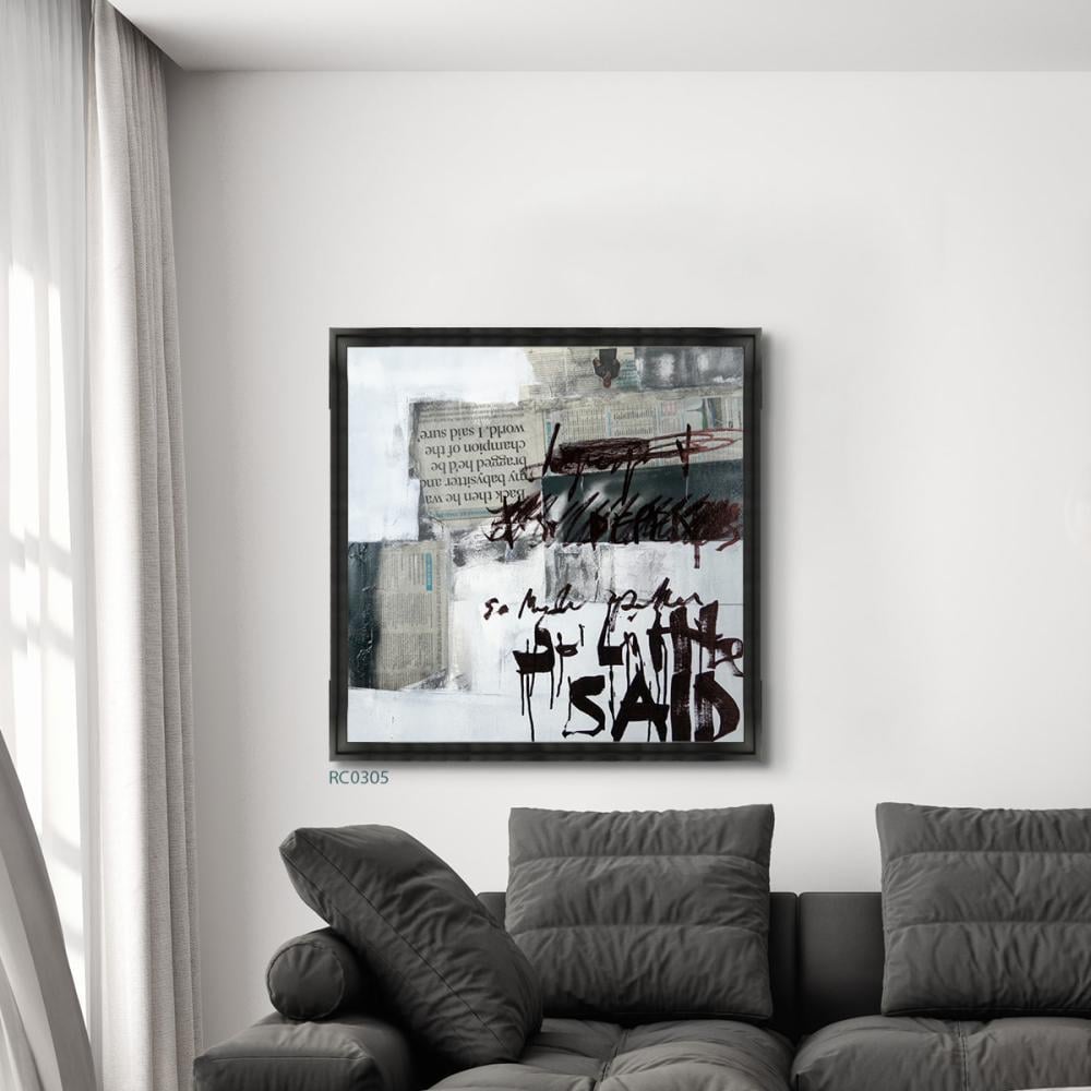 لوحة جدارية كانفس كلمات انجليزية درجات الاسود والرمادي