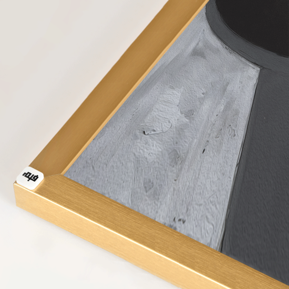 لوحة جدارية كانفس ، أشكال هندسية متداخلة - تدرجات الرمادي مع البيج والأبيض