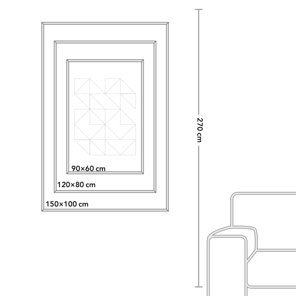 لوحة جدارية كانفس طابع مائي دخاني تدرجات أزرق وبيج