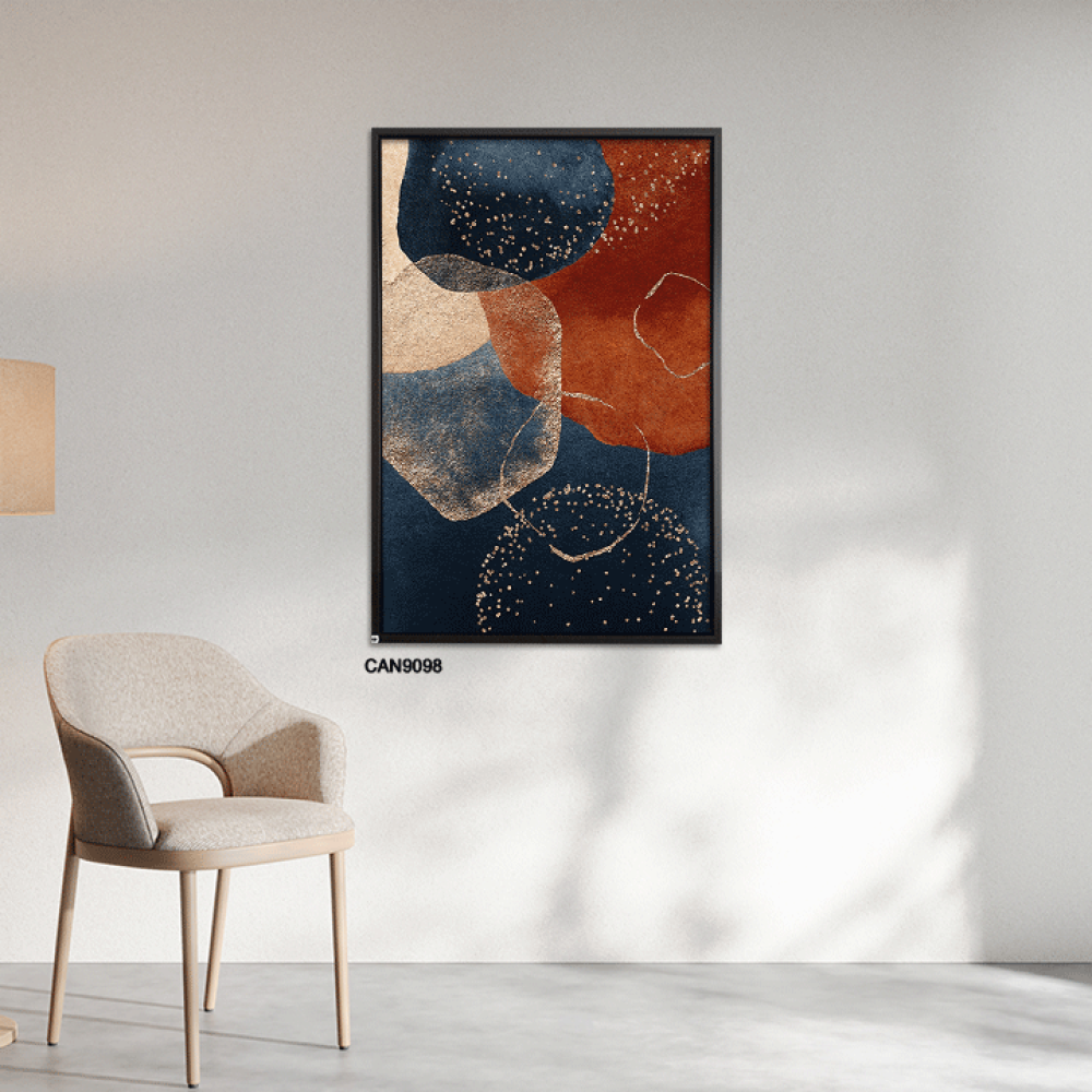 لوحة جدارية كانفس أشكال وكرات عائمة في الفضاء