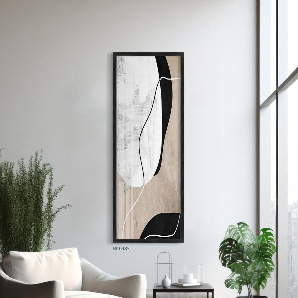 لوحة جدارية كانفس أشكال تدرجات الابيض والاسود والبيج