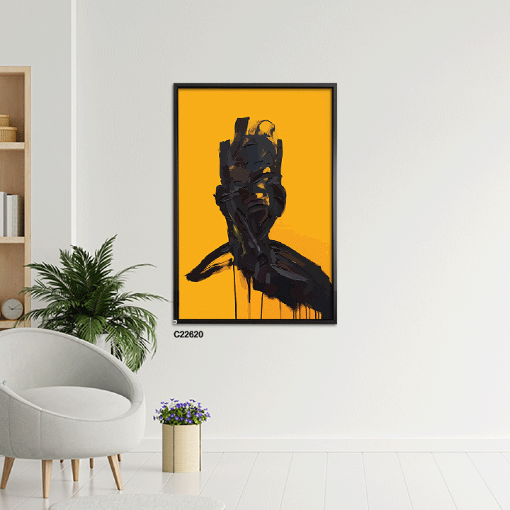 لوحة جدارية شكل بشري باسلوب تجريدي