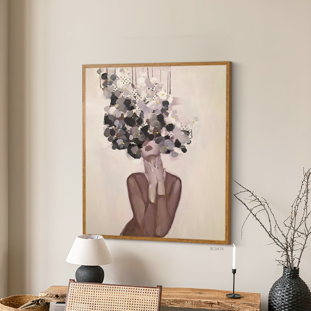 لوحة جدارية كانفس فتاة بلمسات فنية