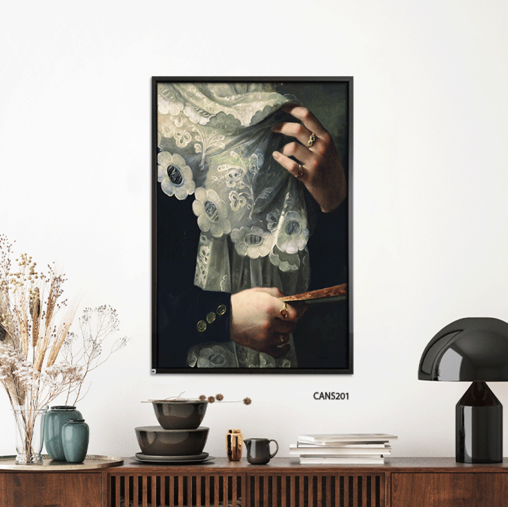 Canvas wall art, shades of white and black - classic