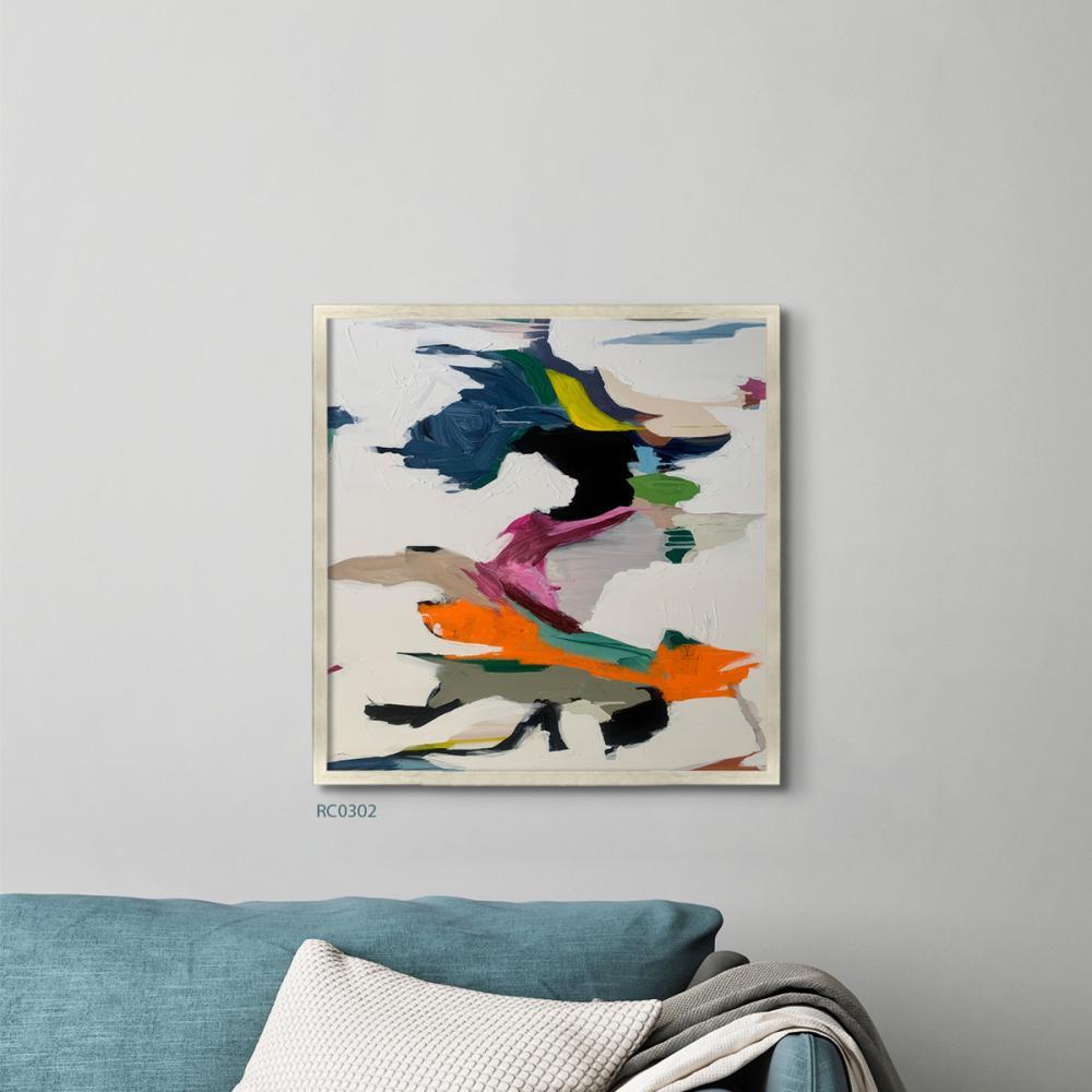 لوحة جدارية كانفس تداخل ألوان مائية درجات الوان زاهية - فن تجريدي