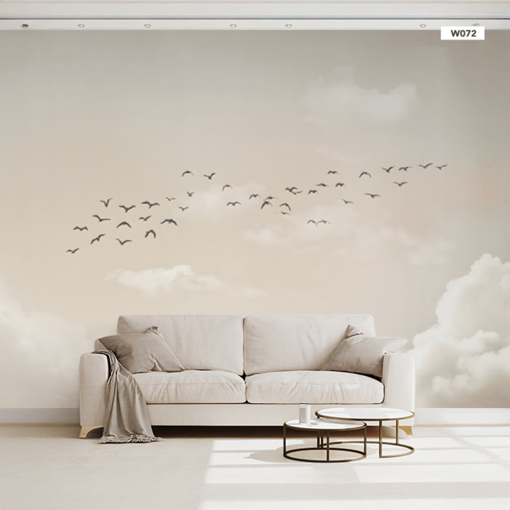 ورق حائط تصميم سماء وطيور محلقة