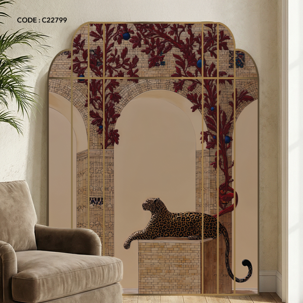 لوحة جدارية كانفس بتصميم هندسي مميز تصور جانب من حدائق ملكية