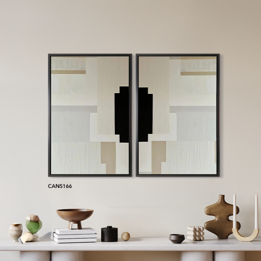 لوحة جدارية كانفس مقسمة أشكال هندسية