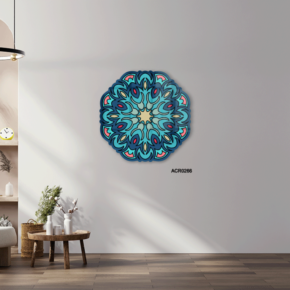 لوحة جدارية اكريليك تتميز بنقوش تدرجات الأخضر مع البيج