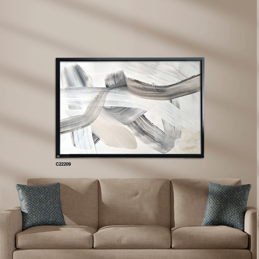 لوحة فنية جدارية كانفس ، دمج ألوان - تدرجات البيج والبني مع الرمادي والأبيض