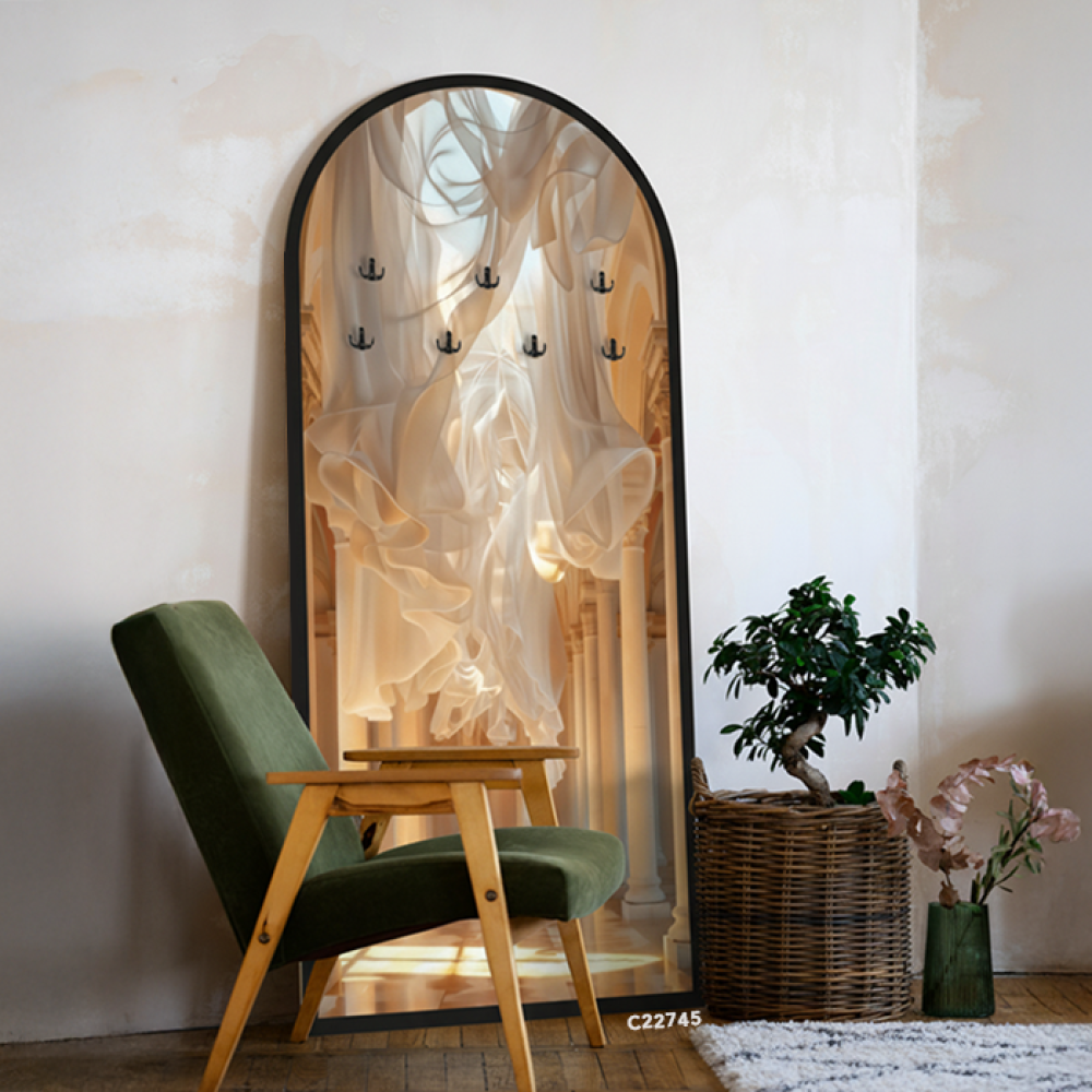 لوحة جدارية كانفس مقوسة مزودة بعلاقات معدنية