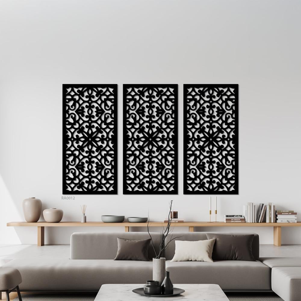 مجموعة من 3 لوحات جدارية اكريليك بتصميم زخارف