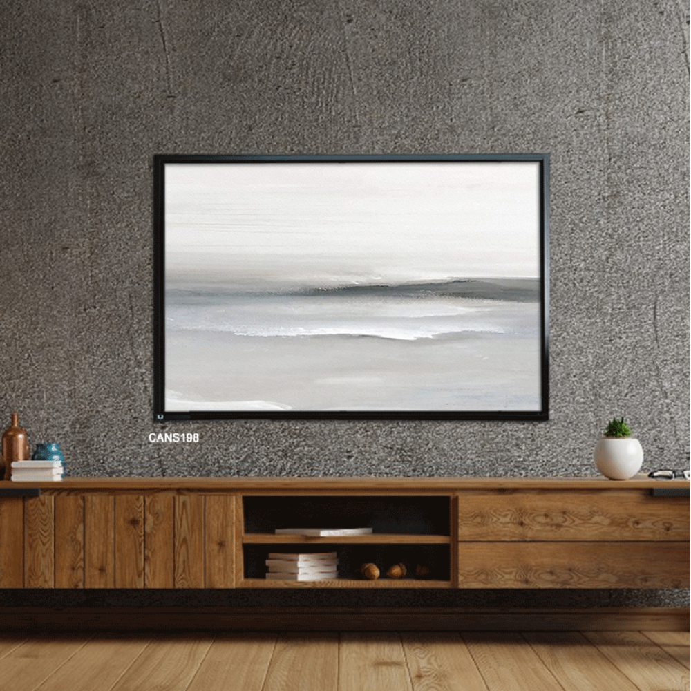 لوحة جدارية كانفس تداخل ألوان تدرجات أبيض ورمادي