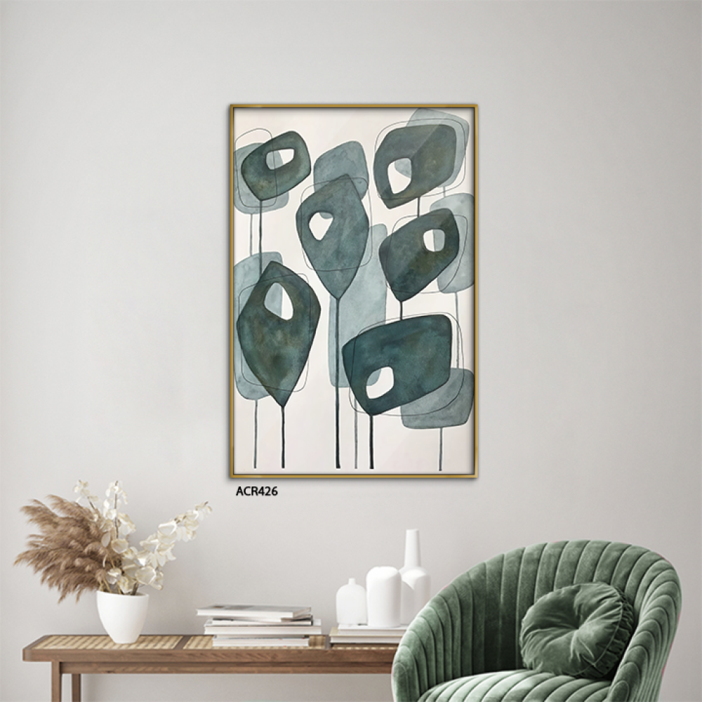 لوحة جدارية اكريلك أوراق شجر اخضر