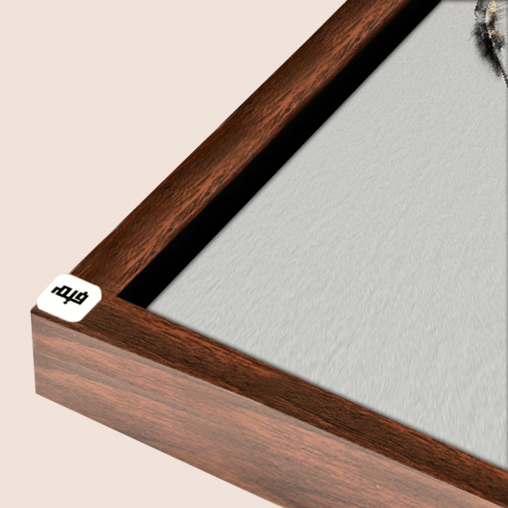 لوحة فنية جدارية كانفس ، ريشة - تدرجات الذهبي مع الأسود والبيج -