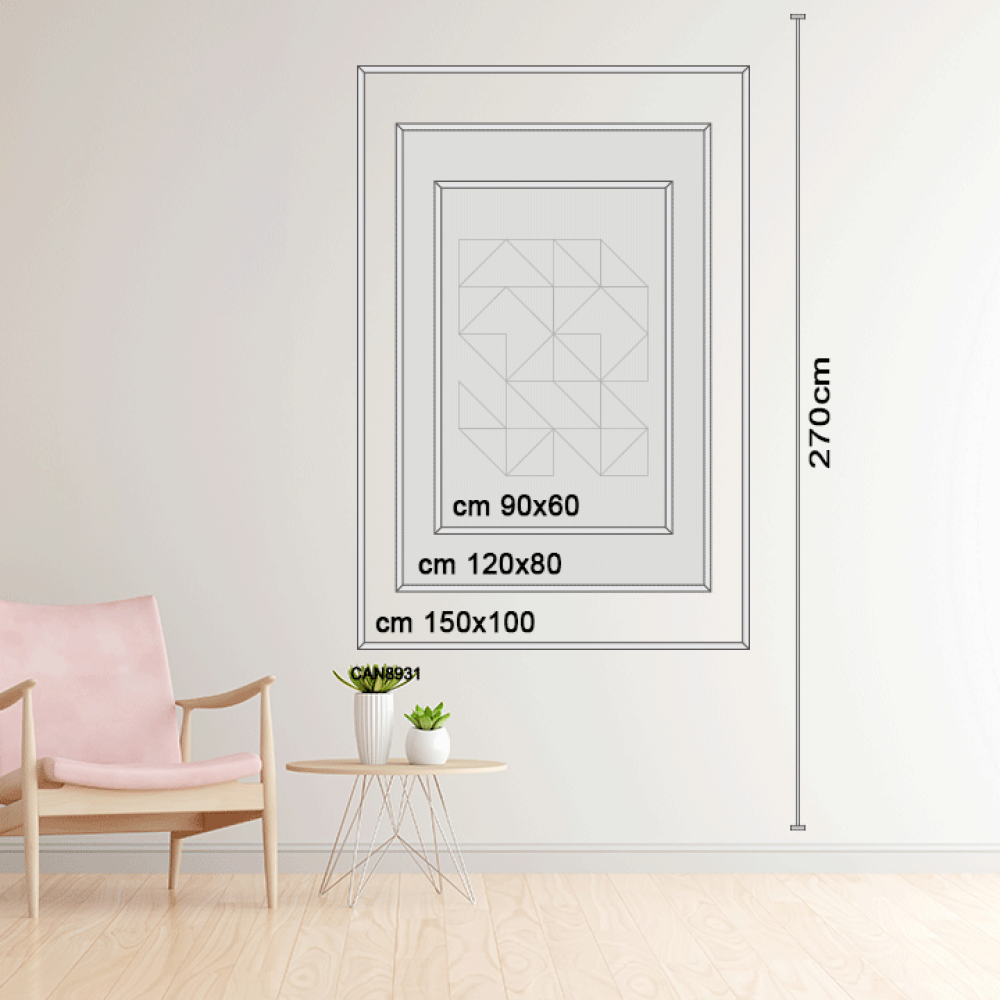 لوحة فنية جدارية كانفس ، ريشة - تدرجات الذهبي مع الأسود والبيج -