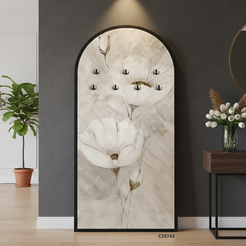 لوحة جدارية كانفس مقوسة مزودة بعلاقات معدنية