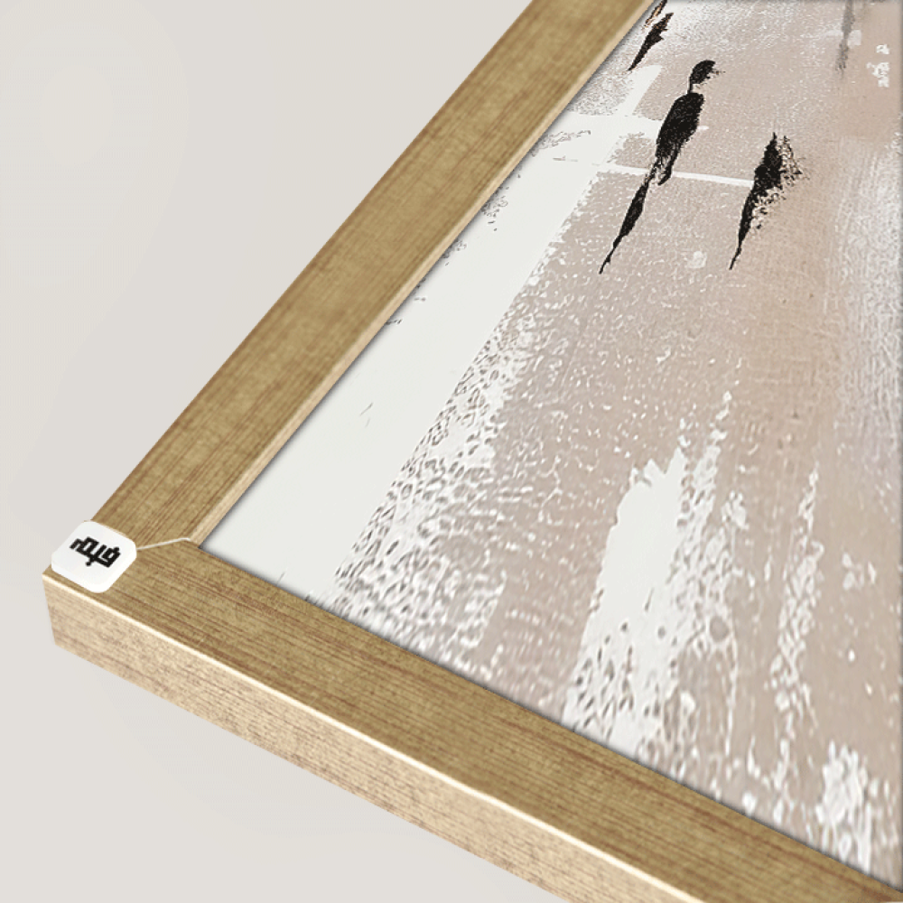 لوحة جدارية كانفس أشخاص تدرجات الذهبي مع البيج والأسود