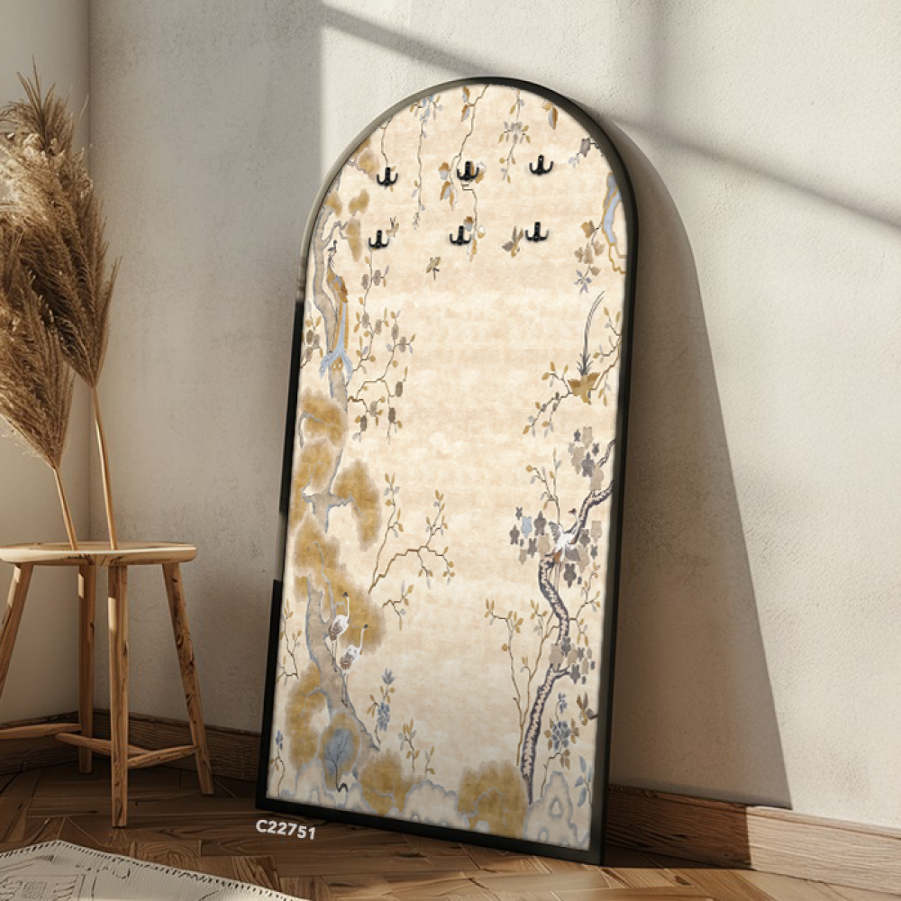 لوحة جدارية كانفس مقوسة مزودة بعلاقات معدنية