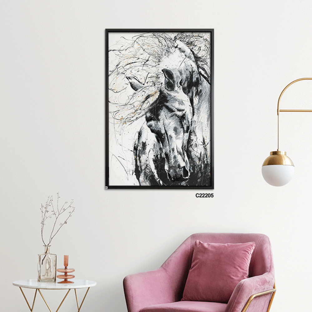 لوحة جدارية فنية مودرن شكل حصان