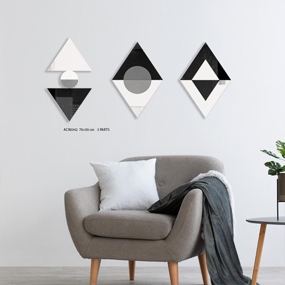 لوحة اكريليك معينات مقسمة- لوحات جدارية - لوحات - فيم ستور - famestore