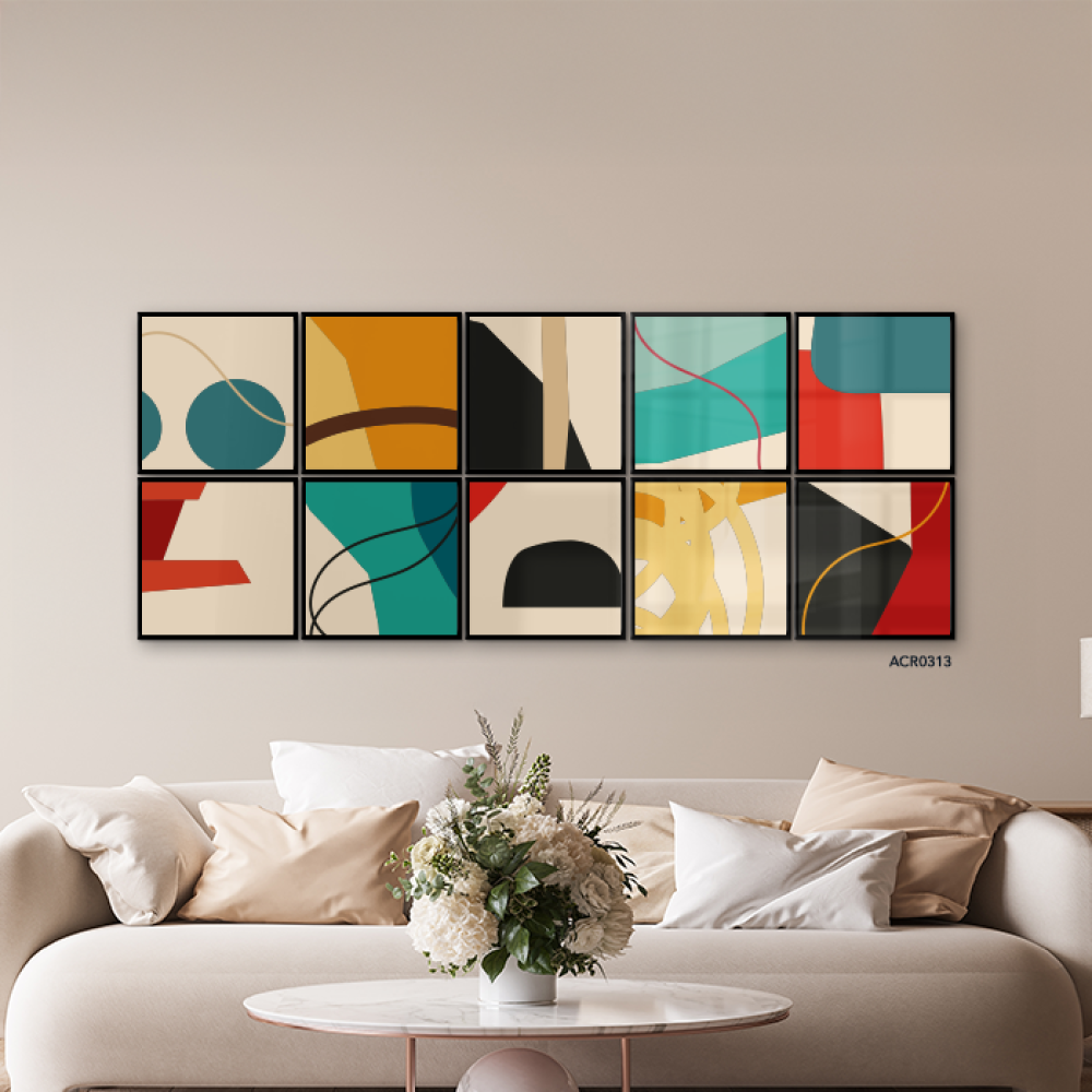 لوحة جدارية اكريلك الوان هادئه مختلفه