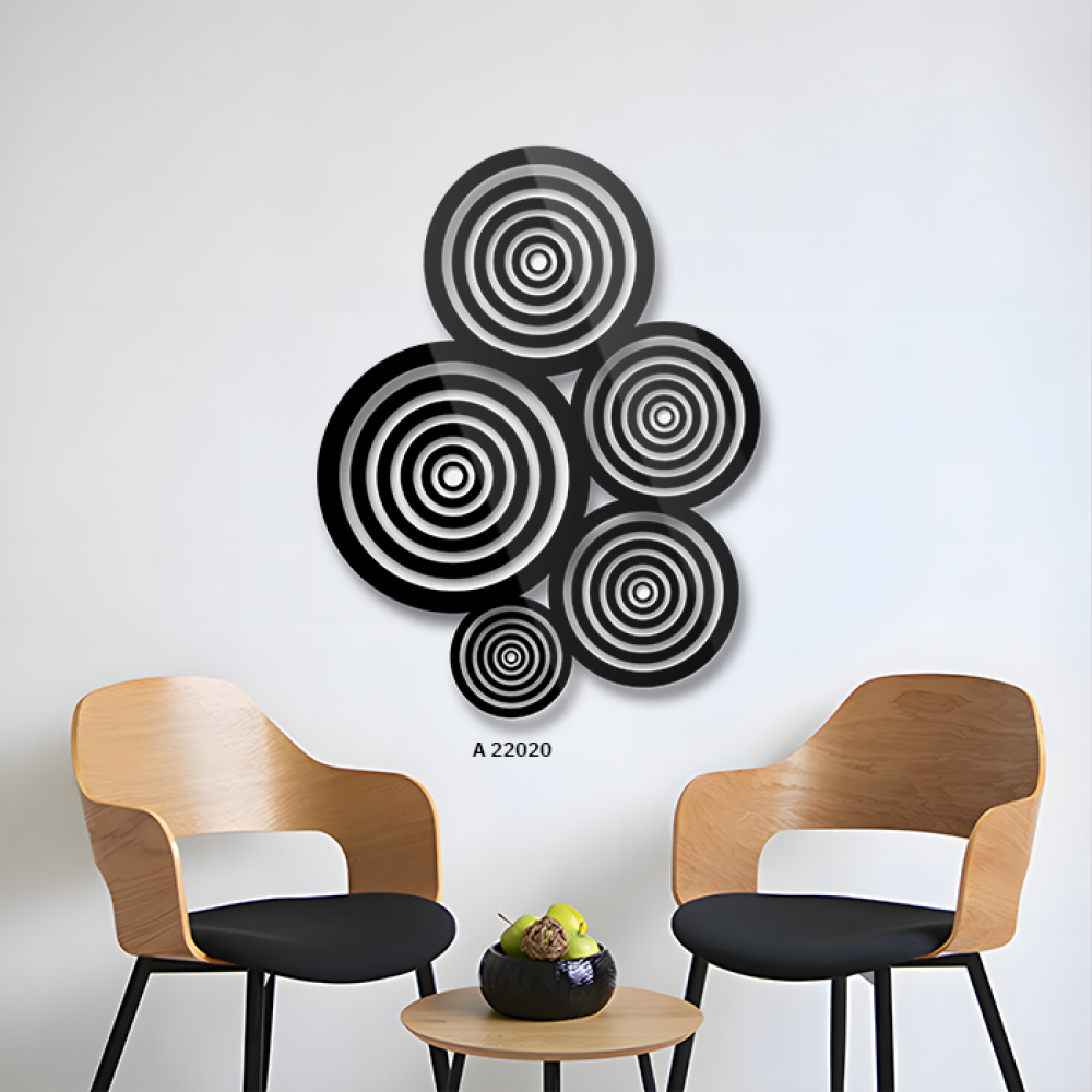 لوحة أكريليك دوائر سوداء