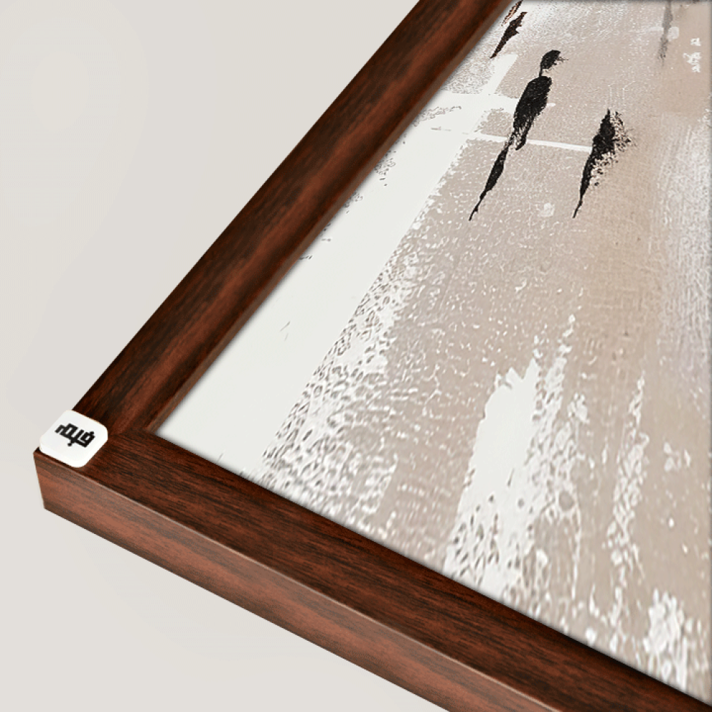 لوحة جدارية كانفس أشخاص تدرجات الذهبي مع البيج والأسود