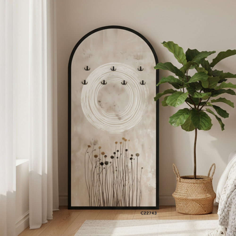 لوحة جدارية كانفس مقوسة مزودة بعلاقات معدنية