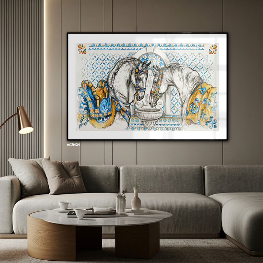 لوحة جدارية اكريليك احصنة