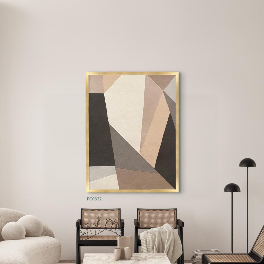 لوحة جدارية كانفس تداخل تدرجات البني والبيج والرمادي