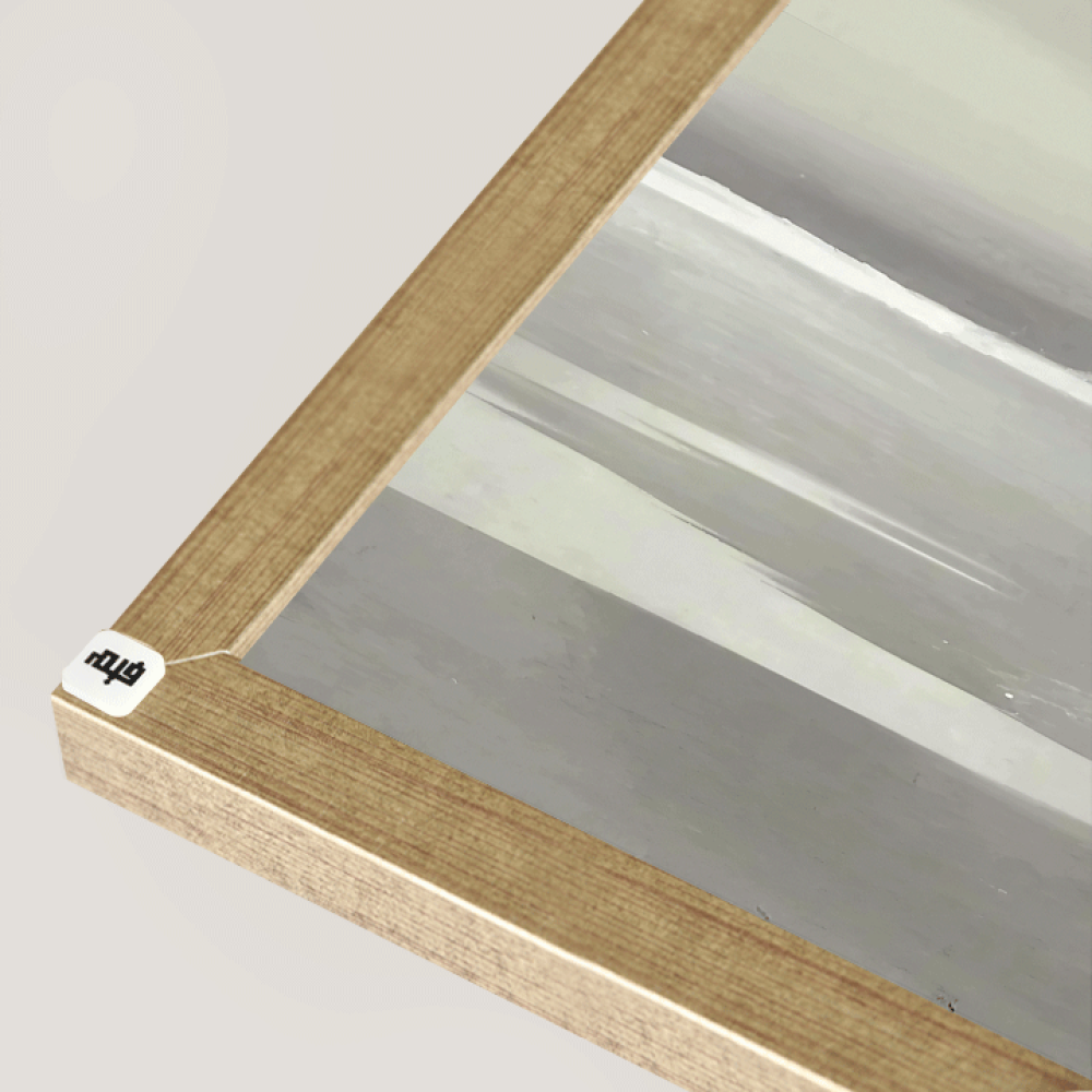 لوحة جدارية كانفس بحر وسماء  تدرجات رمادي مع أبيض