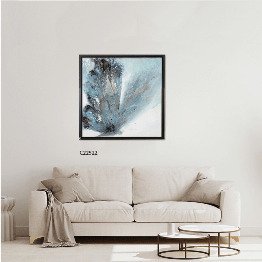 لوحة جدارية كانفس تصور فراشة بتدرجات من اللون التركواز مع الأزرق.