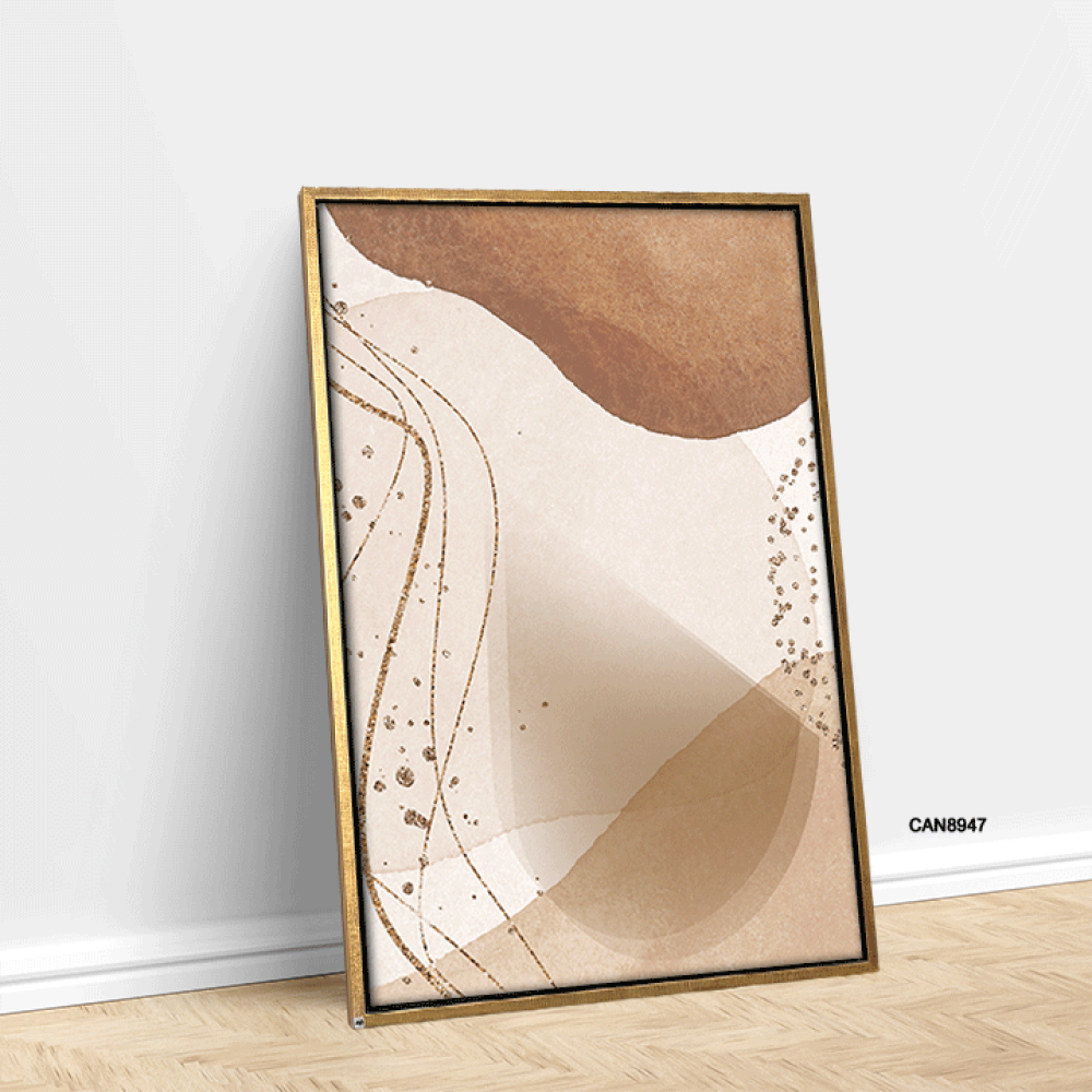 لوحة فنية جدارية كانفس ، أشكال - تدرجات البيج والبني