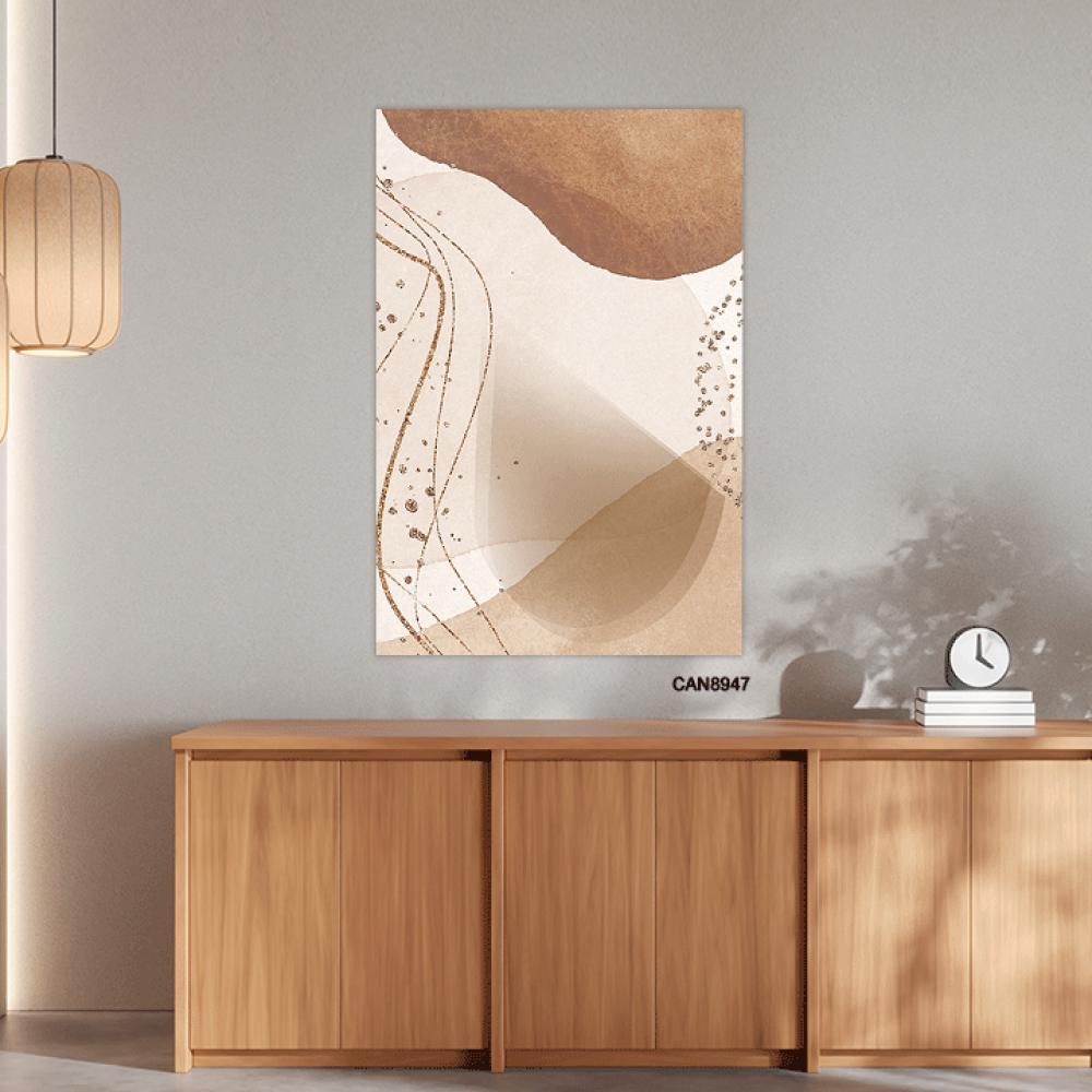 لوحة فنية جدارية كانفس ، أشكال - تدرجات البيج والبني