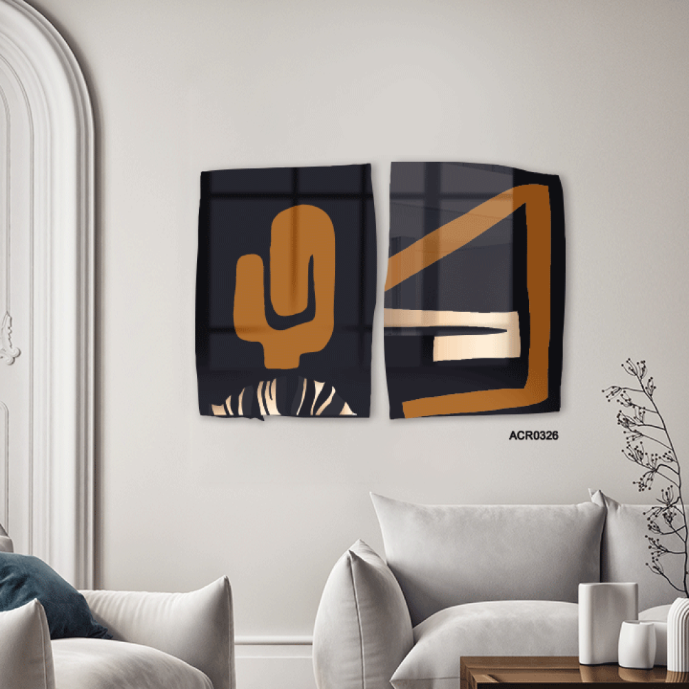 لوحة جدارية اكريليك، تتميز بتصميم مقسم يحتوي على تدرجات جميلة