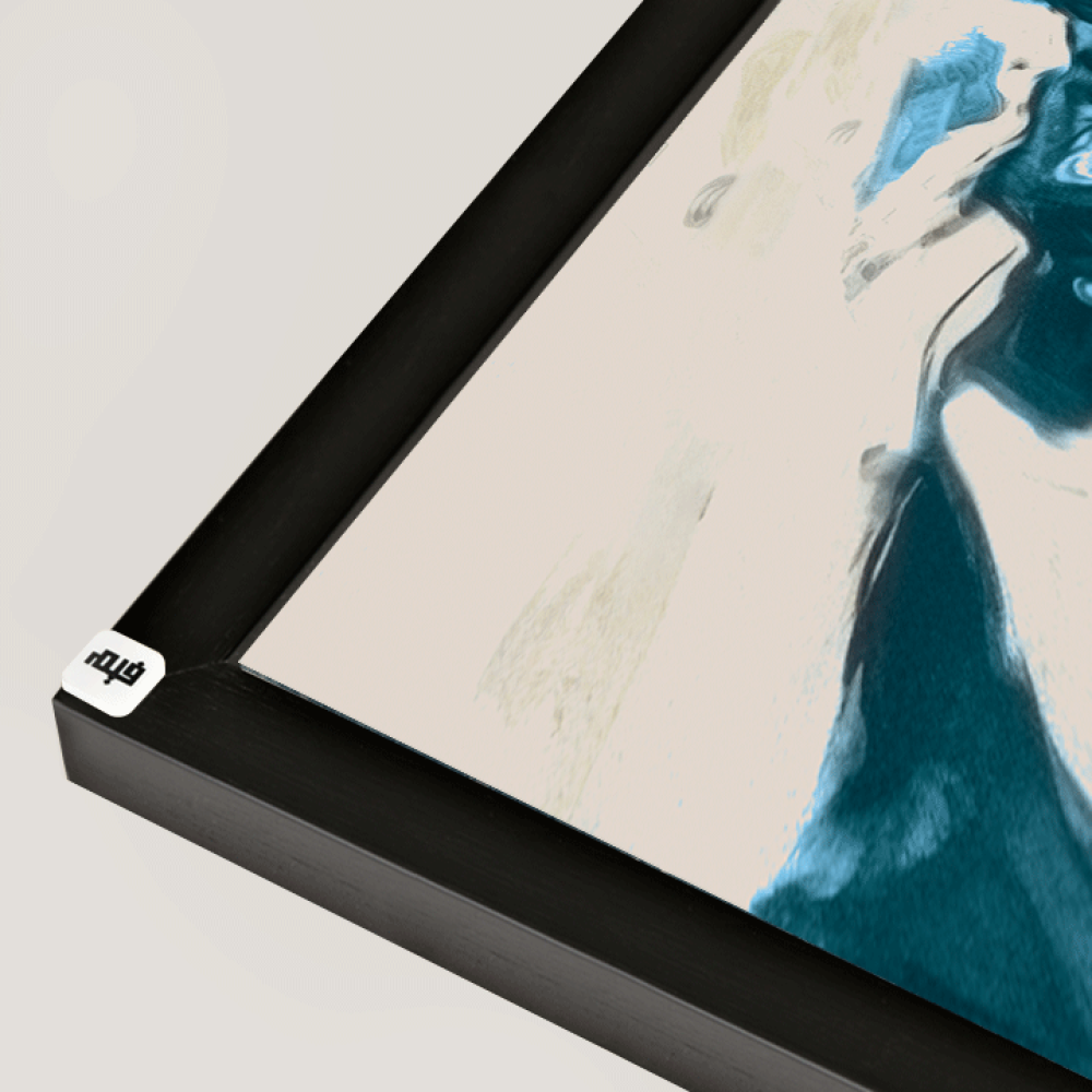 لوحة جدارية كانفس طابع مائي دخاني تدرجات أزرق وبيج