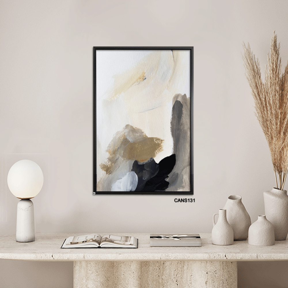 لوحة جدارية كانفس ، تداخل ألوان - تدرجات البيج والأزرق مع الرمادي والأبيض