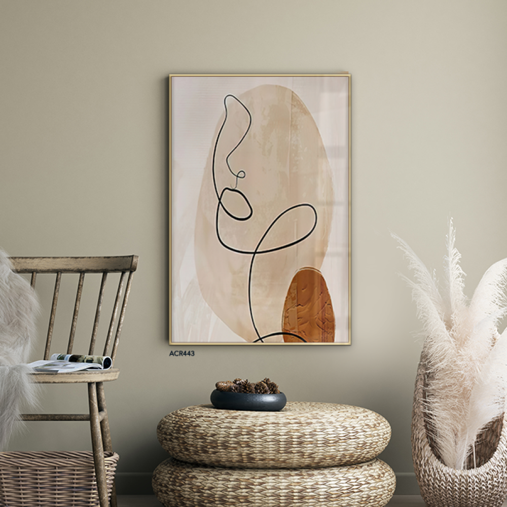 لوحة جدارية أكريليك خط يشبه وجه فتاة